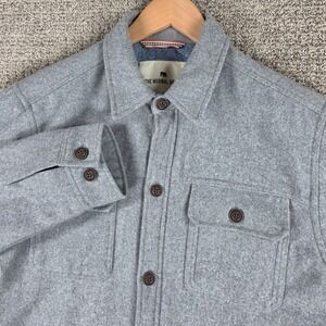 The Normal Brand Brightside Mens Gray Wool Shirt Jacket Size S Button Up Pockets